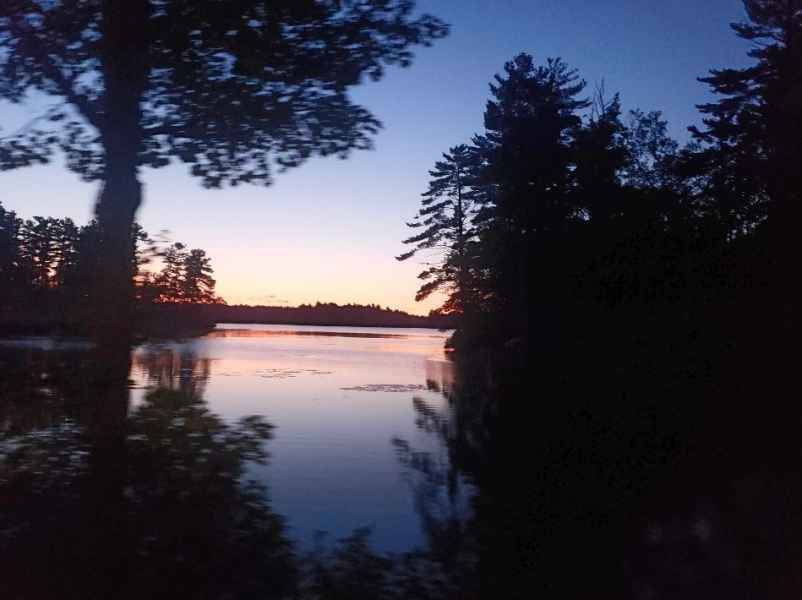 Distant Sunset at The Lake in Barrington, New Hampshire