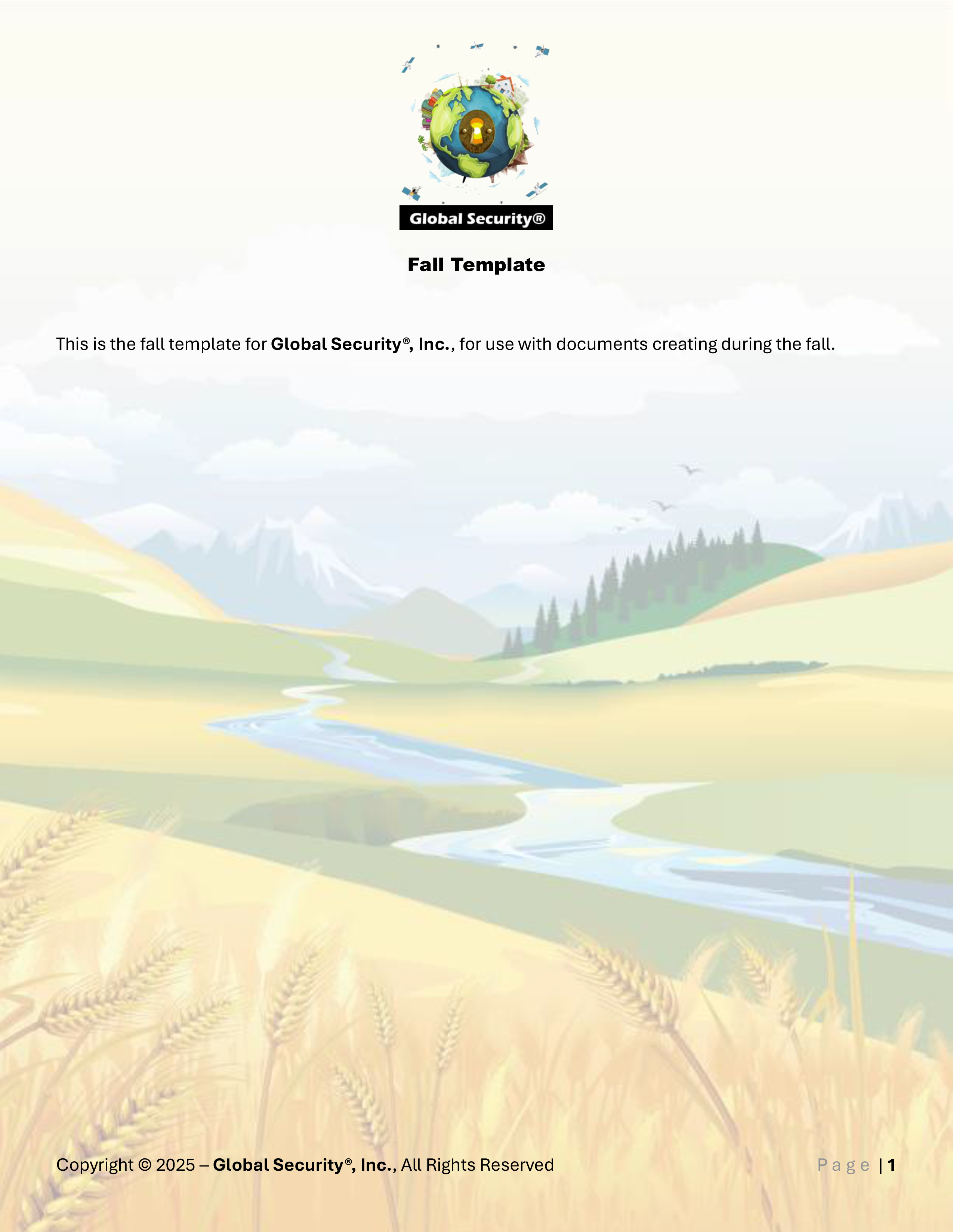 Global Security Letterhead Template