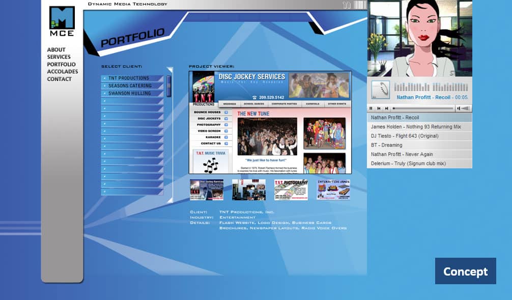 MCE123 Website Concept 2010