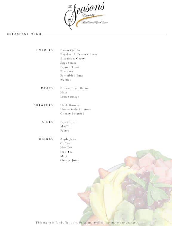 Menu Page 1