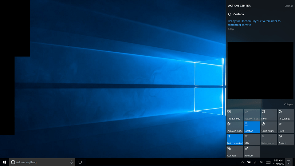 Cortana Displays GOTV Message After Day of Voting Cortana Displays GOTV Message After Day of Voting